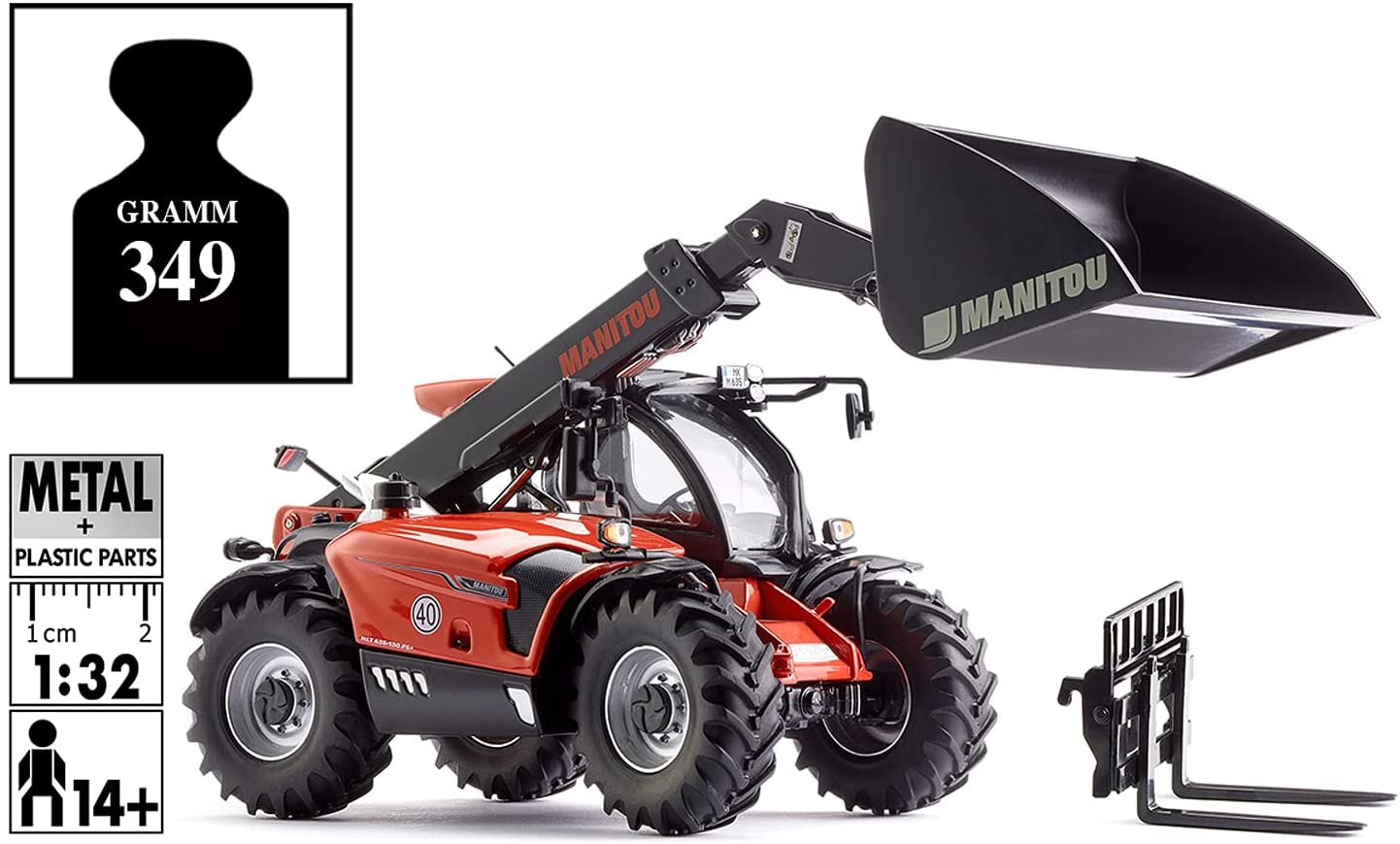 WIKING Manitou teleskooplaadur MLT 635, mudelsõiduk, 1:32 - Image 2