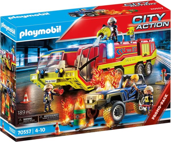 Playmobil 70557 City Action tuletõrjeauto põleva džiibiga