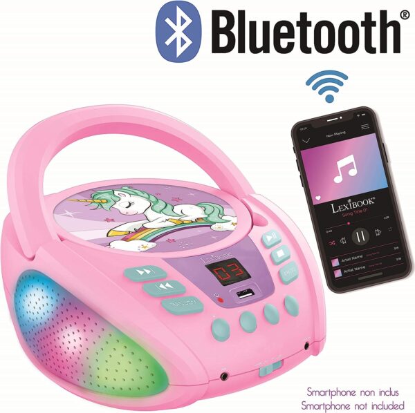 Lexibook RCD109UNI Unicorn-Bluetooth CD-mängija lastele - Image 3