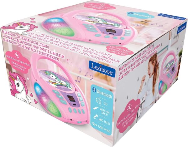 Lexibook RCD109UNI Unicorn-Bluetooth CD-mängija lastele - Image 2